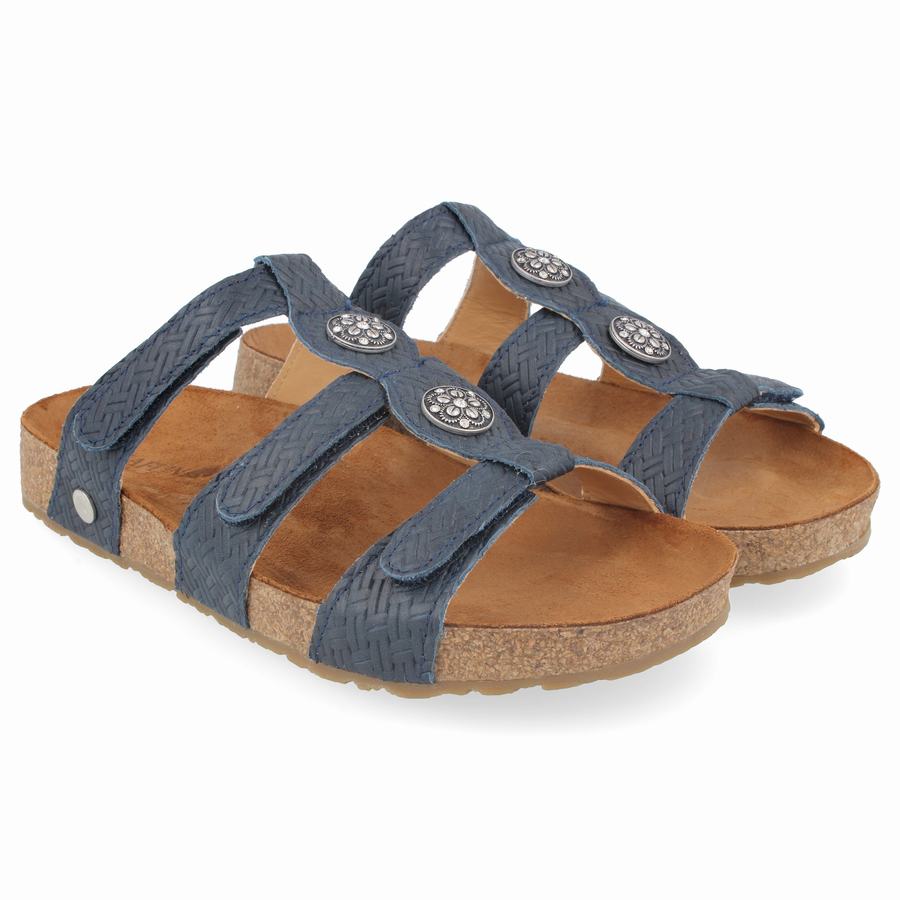 Haflinger Alice Sandalen Damen Blau Grau | WQJ6546KT