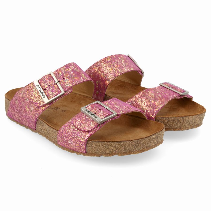 Haflinger Andrea Sandalen Damen Rosa Gold | HBQ3696BS