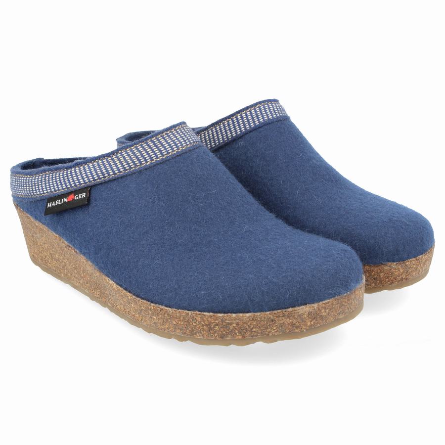 Haflinger Belle Clogs Damen Blau | OCR518NZ