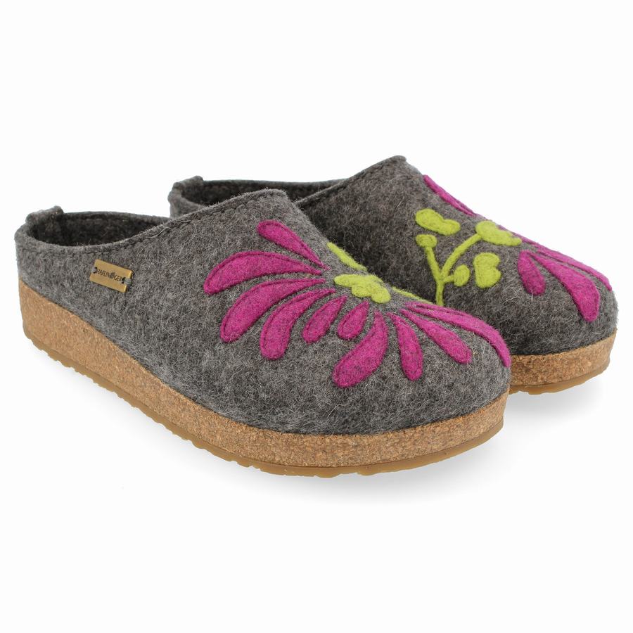 Haflinger Blooming Clogs Damen Grau | EQN9378BN