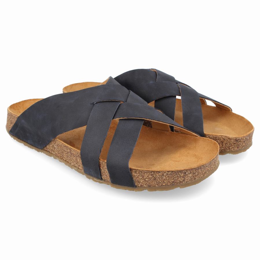 Haflinger Bo Sandalen Damen Schwarz Blau | RAQ963PZ