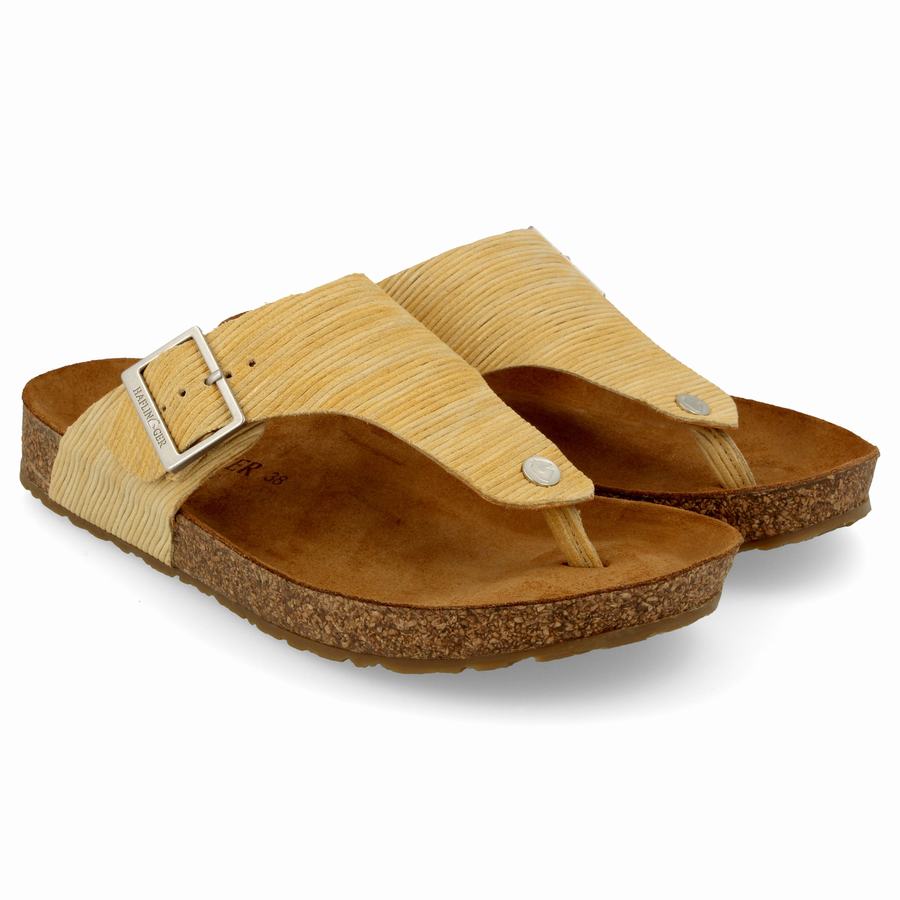 Haflinger Conny Sandalen Damen Gelb | FEL3677LV