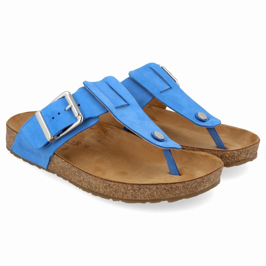 Haflinger Cora Sandalen Damen Blau | ZRE813FQ