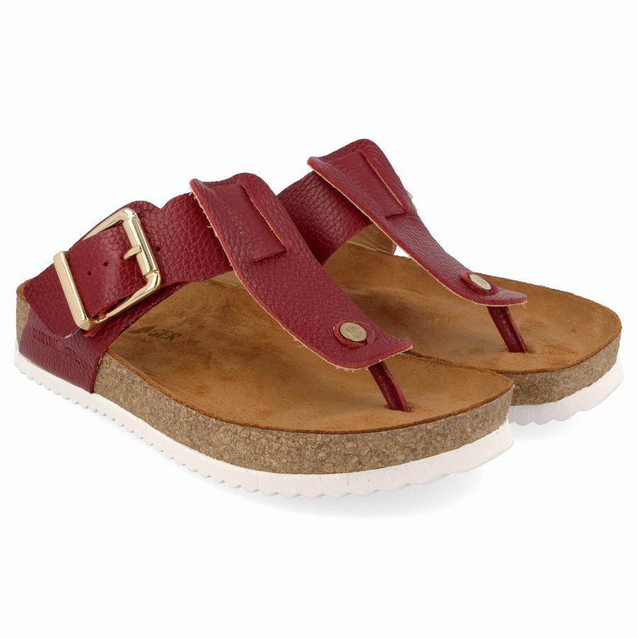 Haflinger Cora Sandalen Damen Tiefesrot | DHK9785JO