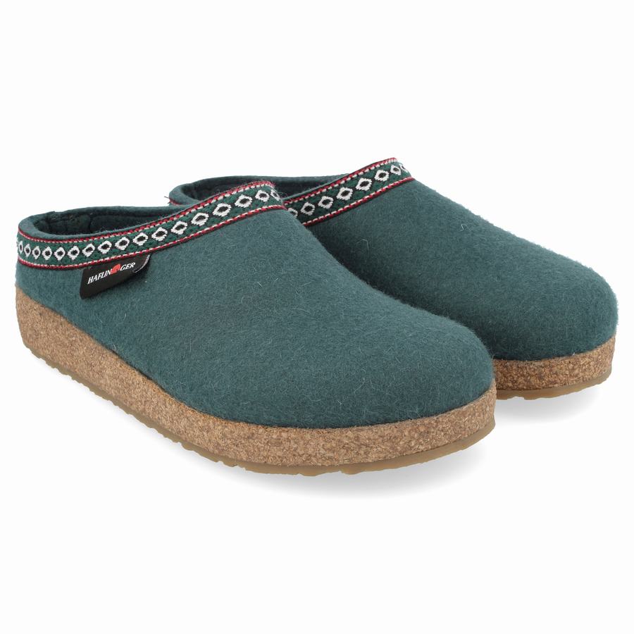 Haflinger Gz Clogs Damen Tiefesgrün | IEZ1466GJ