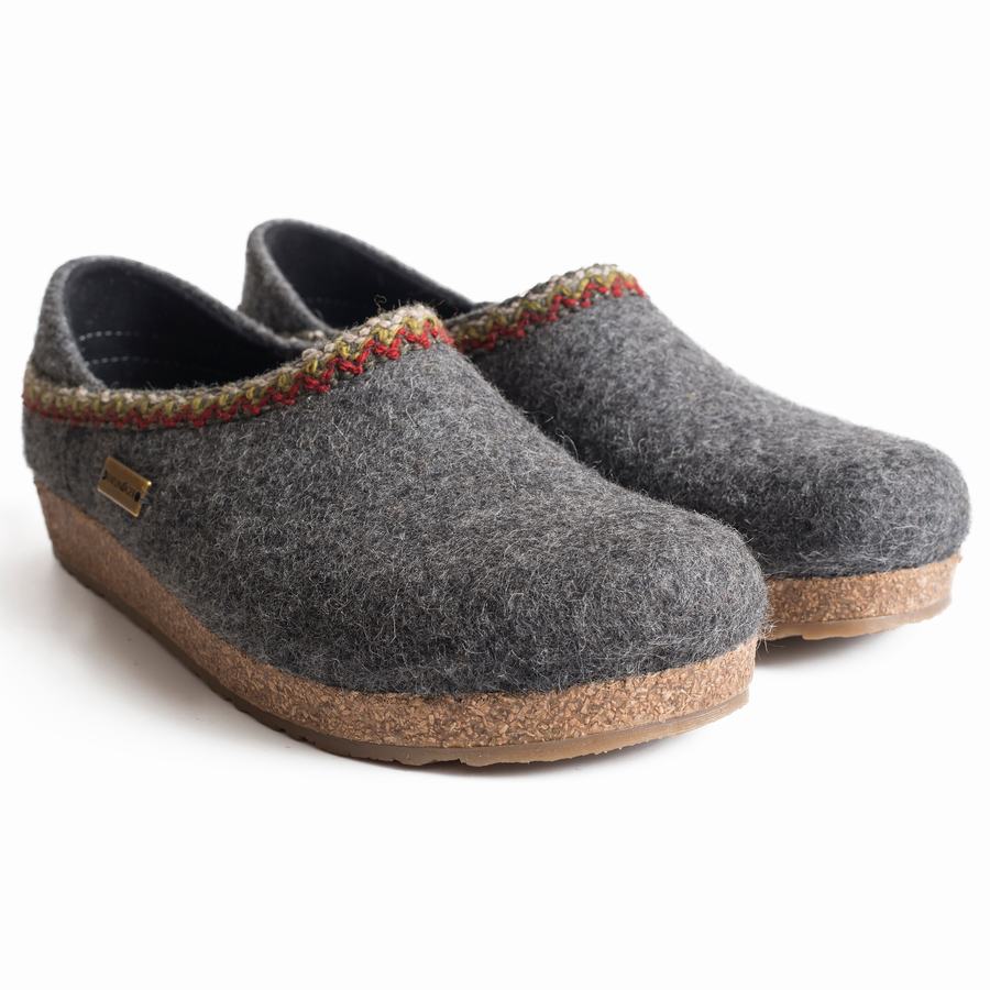 Haflinger Gzh Zigzag Clogs Herren Grau | OEQ2414PR