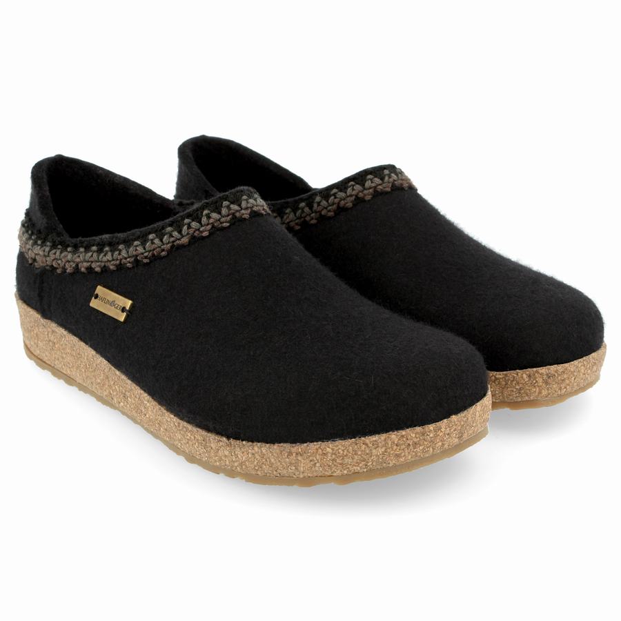 Haflinger Gzh Zigzag Clogs Herren Schwarz | WWJ138UZ