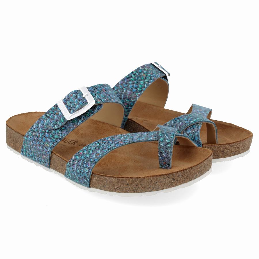 Haflinger Juno Sandalen Damen Blau | GDP771GT