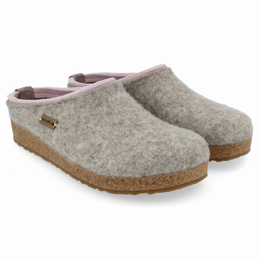 Haflinger Kris Clogs Damen Silber Grau | SPA3861OJ