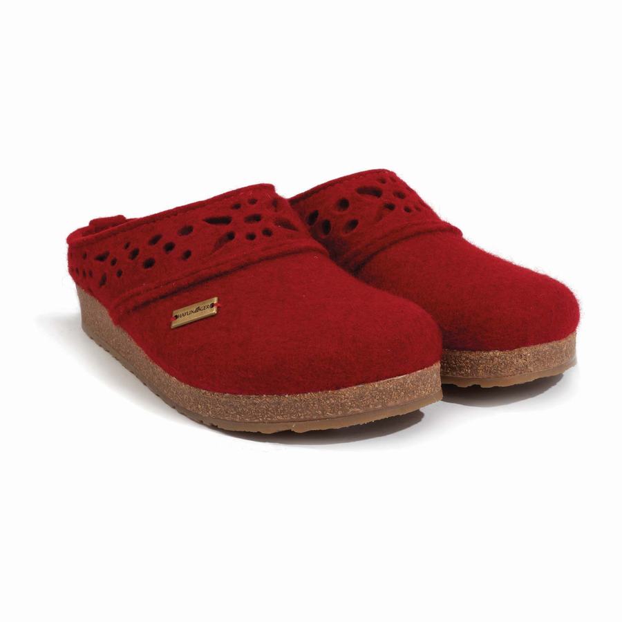 Haflinger Lacey Clogs Damen Rot | GGW3658UC