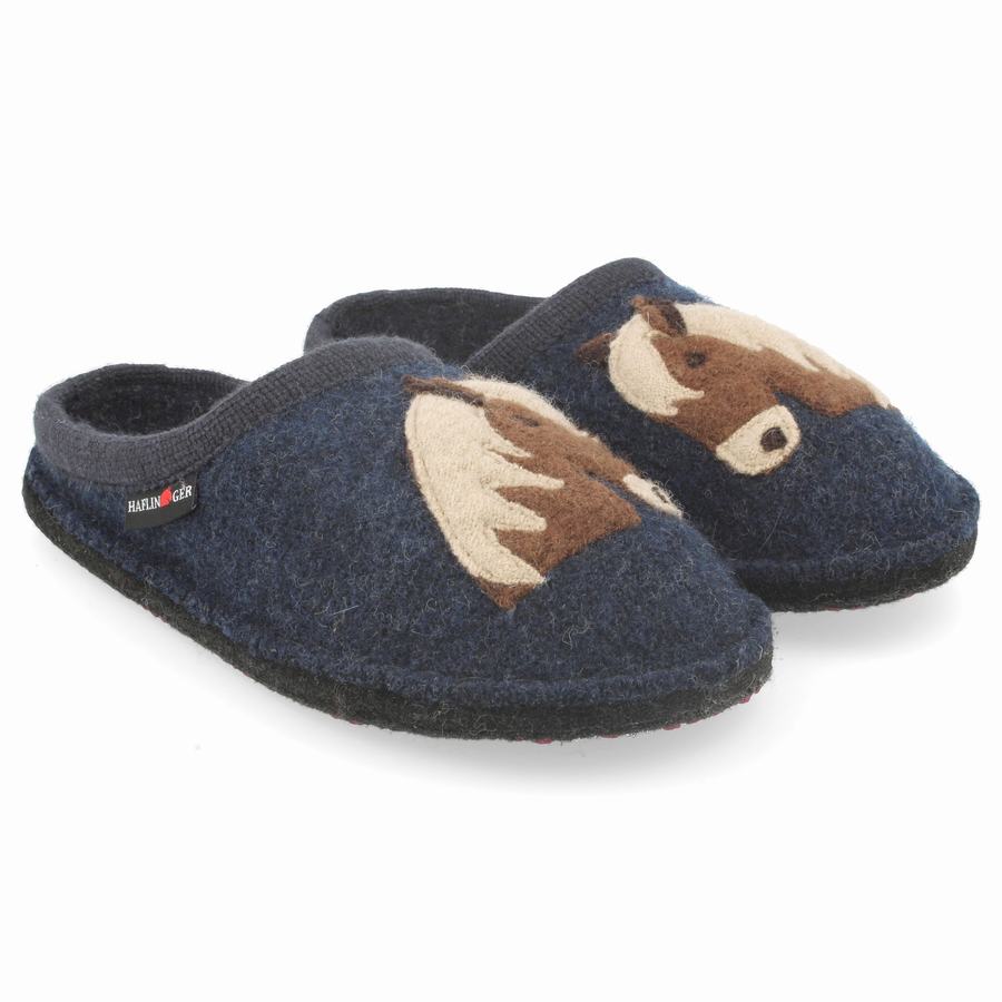 Haflinger Poni Novelty Hausschuhe Herren Blau | XTN7173WM