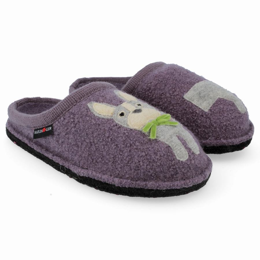 Haflinger Puppy Novelty Hausschuhe Damen Lila | CNF8499OH