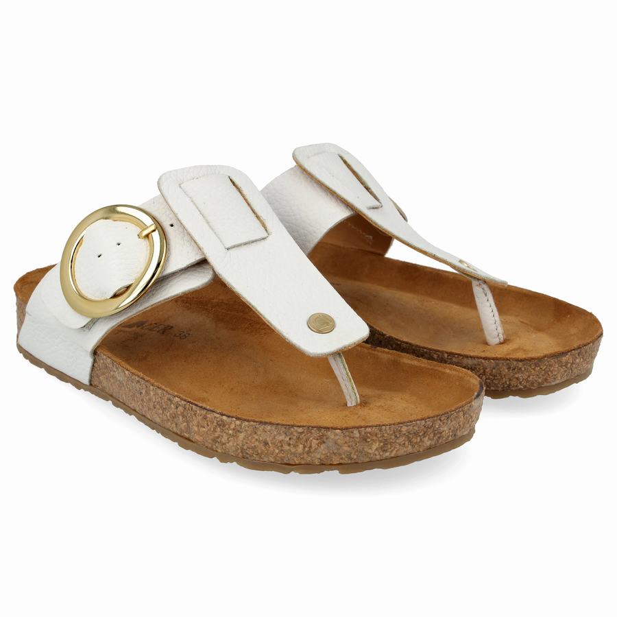 Haflinger Round Schnallen Corinna Sandalen Damen Weiß | ETT6082ZD