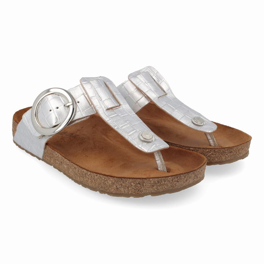 Haflinger Round Schnallen Corinna Sandalen Damen Silber | KKS7125ZT