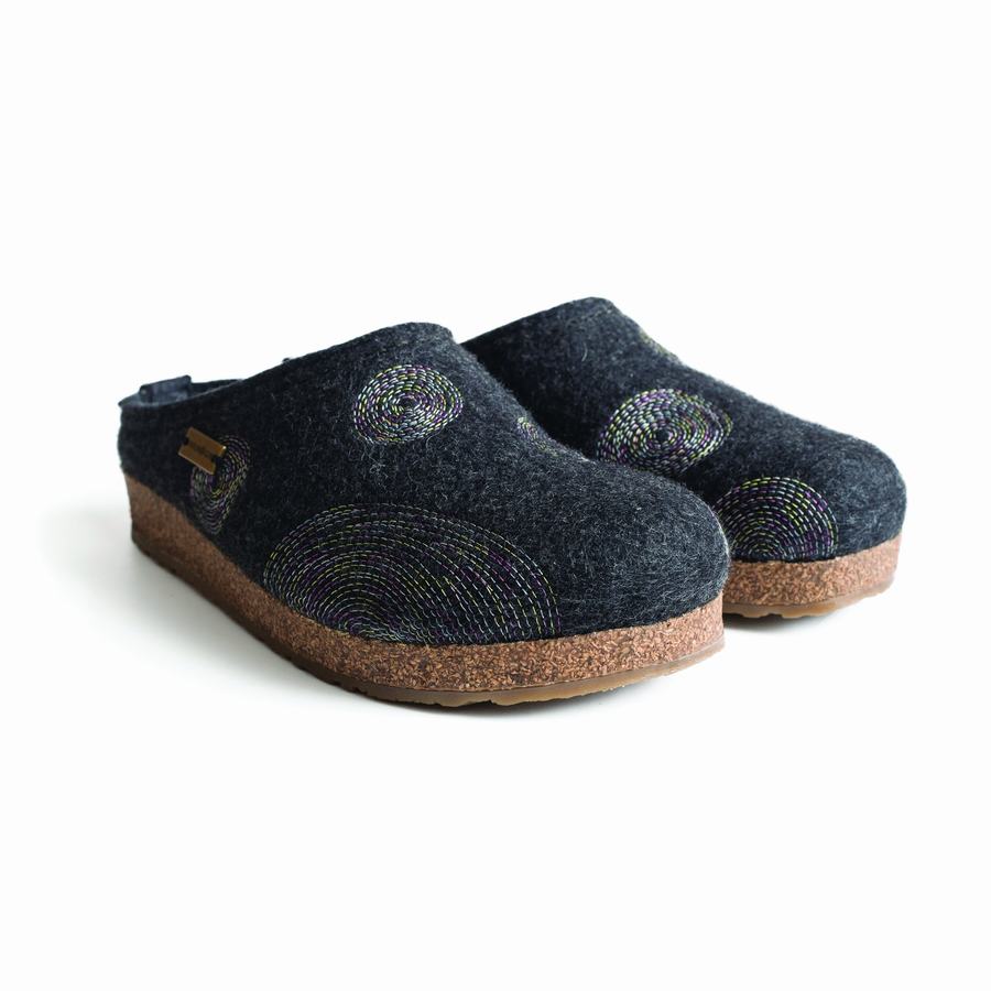 Haflinger Spirit Clogs Damen Navy | KDJ4257XD