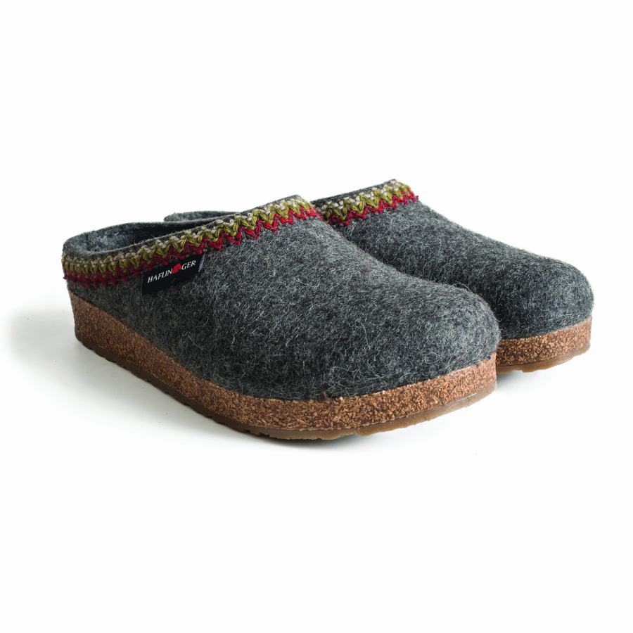 Haflinger Zigzag Clogs Damen Grau | PQA8330AY