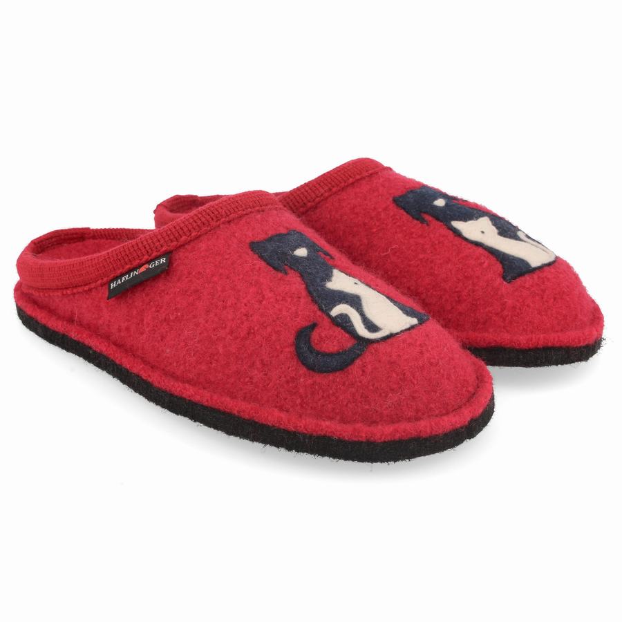 Haflinger Canegatto Novelty Hausschuhe Damen Rot | OBS1548TT