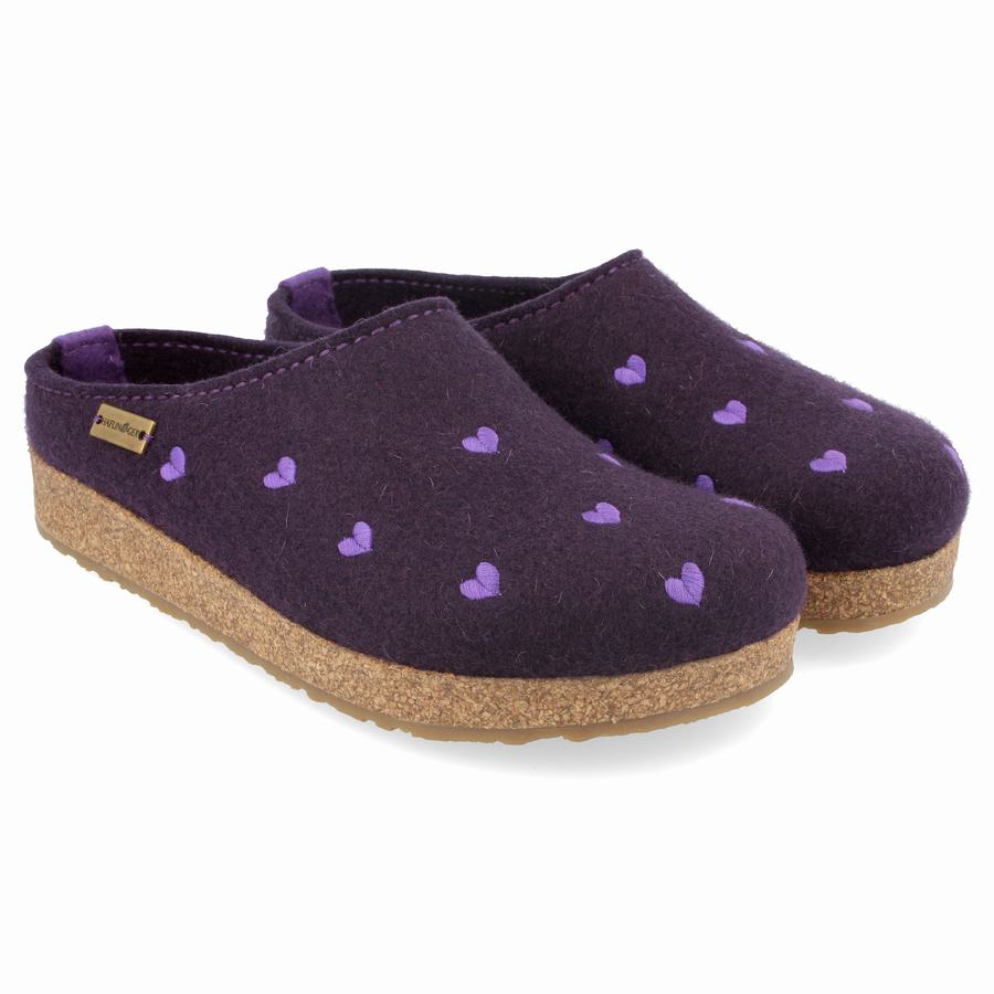 Haflinger Cuoricini Clogs Damen Lavendel | DFD8643VQ