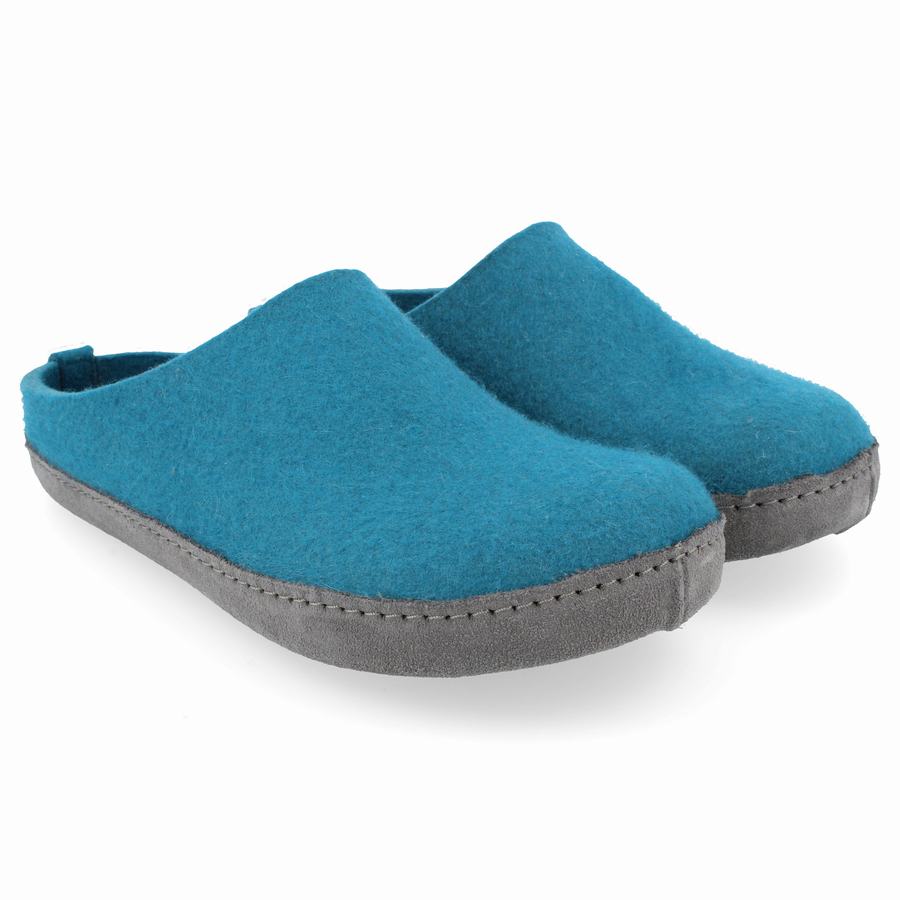 Haflinger Emils weicher Sohle Hausschuhe Damen Blau | VUJ2752PS