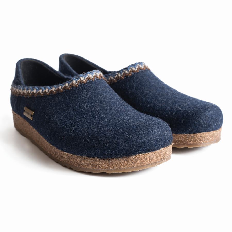 Haflinger Gzh Zigzag Clogs Herren Dunkelblau | UHJ9521ZA