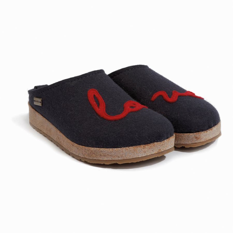 Haflinger Lovely Clogs Damen Navy | UYH3330TB