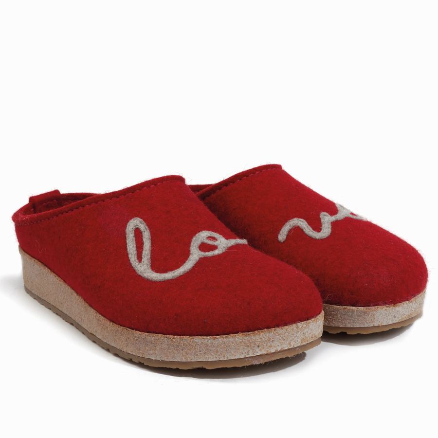 Haflinger Lovely Clogs Damen Rot | OXV157FU