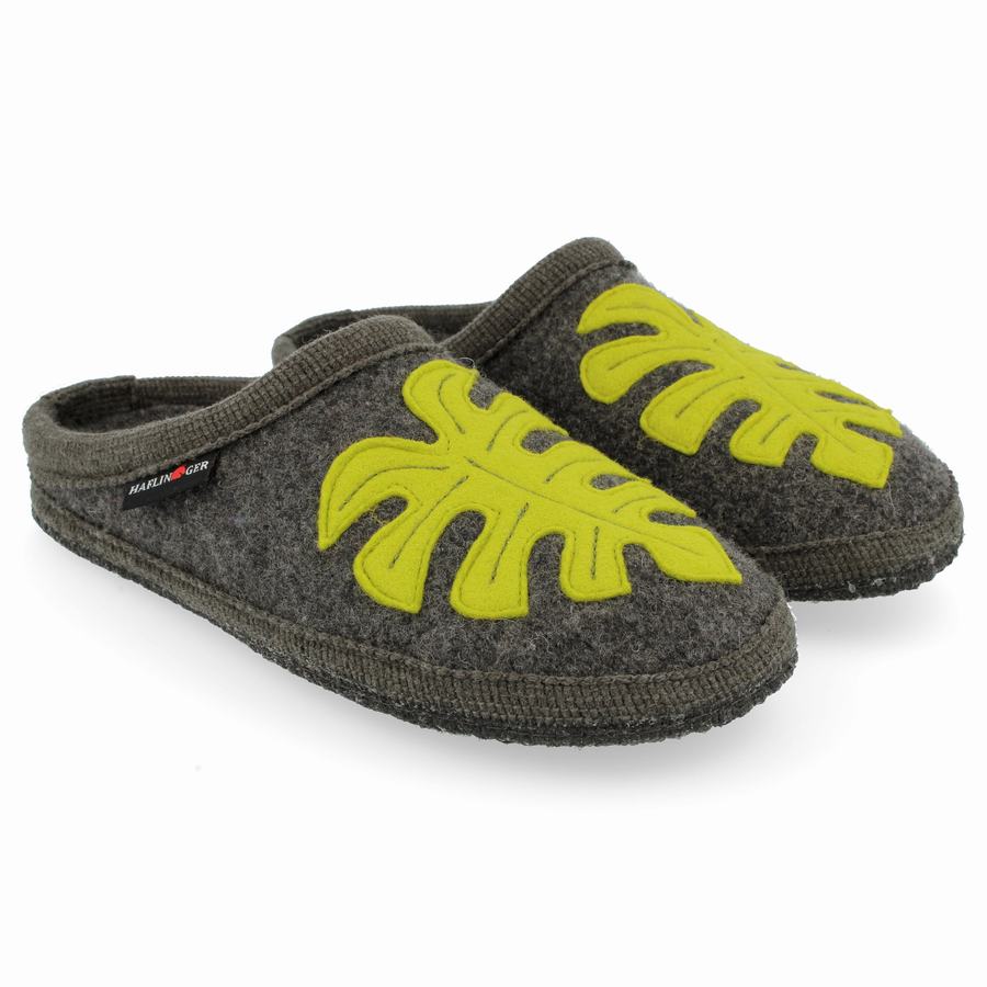 Haflinger Monstera Novelty Hausschuhe Damen Grau | FQG1357XK