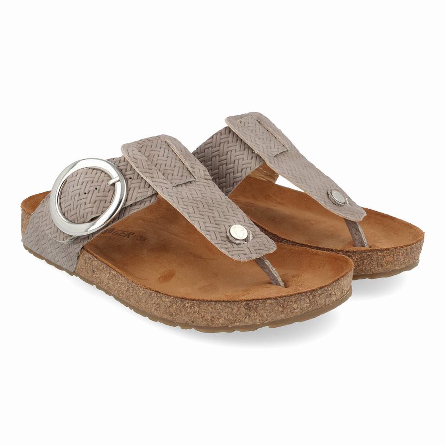 Haflinger Round Schnallen Corinna Sandalen Damen Beige | WYJ9365IM