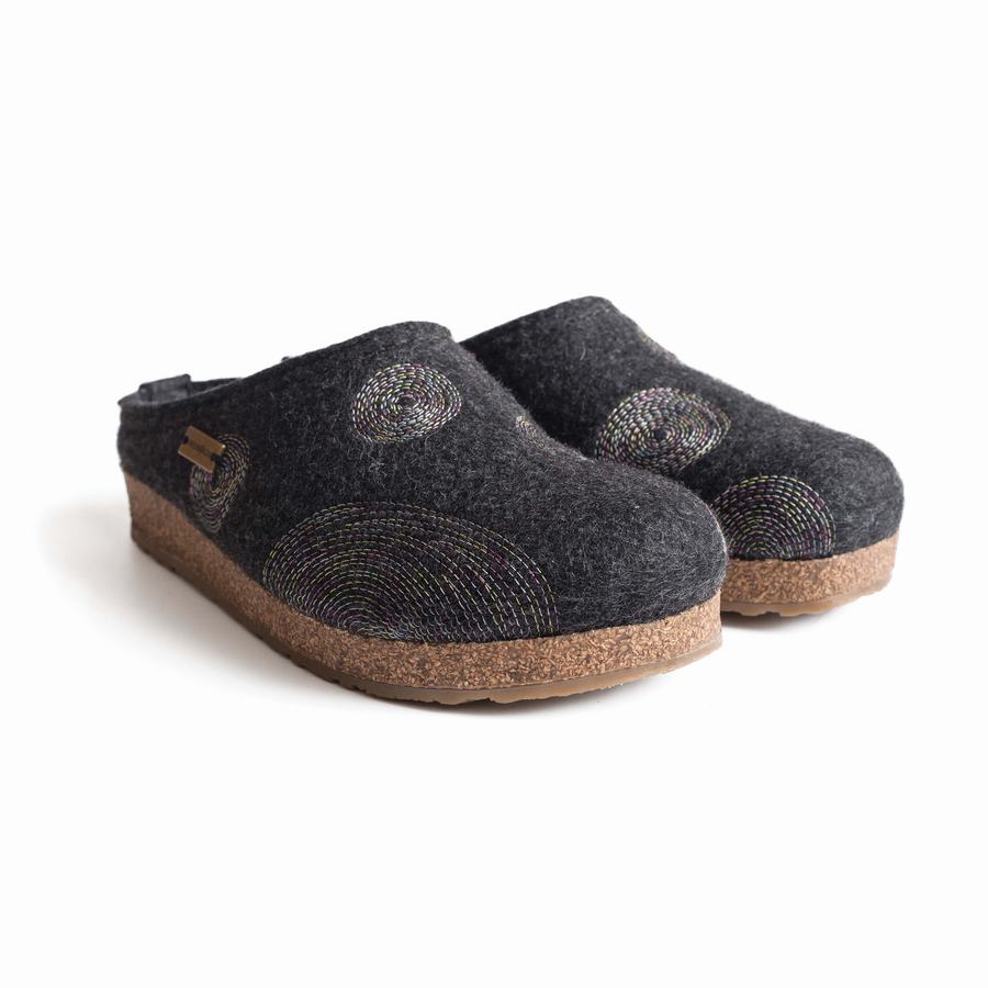 Haflinger Spirit Clogs Damen Dunkelgrau | CON7039LV