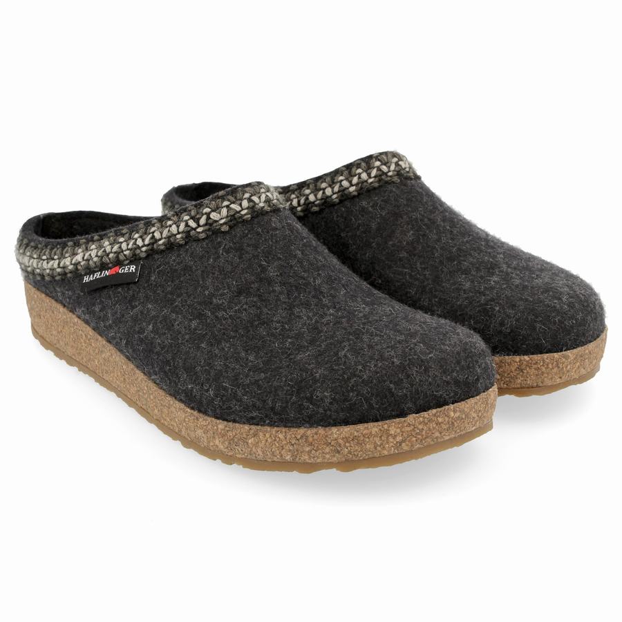 Haflinger Zigzag Clogs Damen Dunkelgrau | JFT1457FG