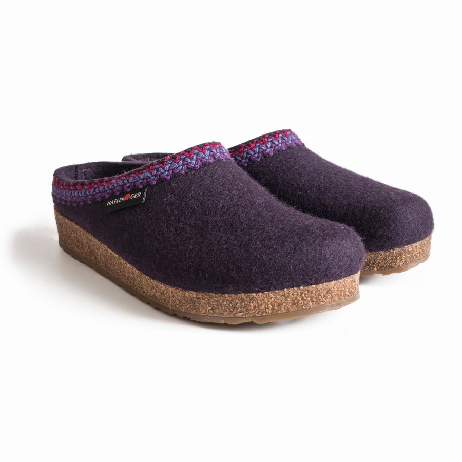 Haflinger Zigzag Clogs Damen Dunkellila | TUL1768TJ